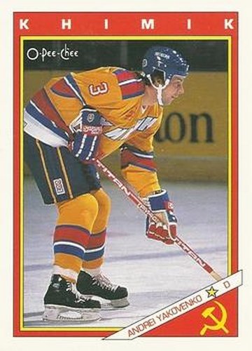 #63R Andrei Yakovenko - Khimik Voskresensk - 1991-92 O-Pee-Chee Hockey - Sharks & Russians
