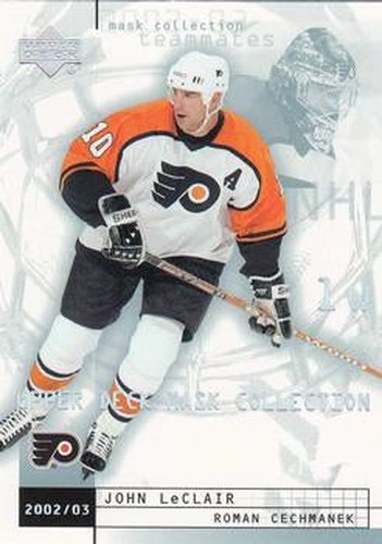 #63 John LeClair / Roman Cechmanek - Philadelphia Flyers - 2002-03 Upper Deck Mask Collection Hockey