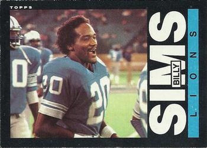 #63 Billy Sims - Detroit Lions - 1985 Topps Football