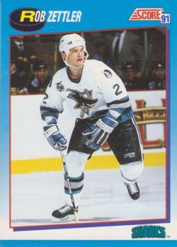#643 Rob Zettler - San Jose Sharks - 1991-92 Score Canadian Bilingual Hockey