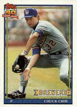 #644 Chuck Crim - Milwaukee Brewers - 1991 Topps Baseball