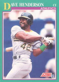 #644 Dave Henderson - Oakland Athletics - 1991 Score Baseball