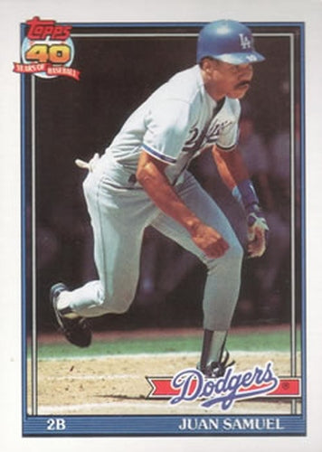 #645 Juan Samuel - Los Angeles Dodgers - 1991 Topps Baseball