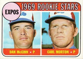 #646 Expos 1969 Rookie Stars Dan McGinn / Carl Morton - Montreal Expos - 1969 Topps Baseball