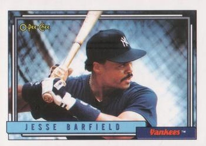 #650 Jesse Barfield - New York Yankees - 1992 O-Pee-Chee Baseball