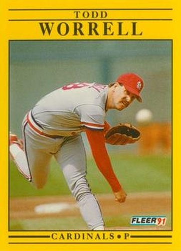 #653 Todd Worrell - St. Louis Cardinals - 1991 Fleer Baseball