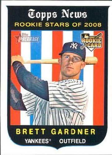 #654 Brett Gardner - New York Yankees - 2008 Topps Heritage Baseball
