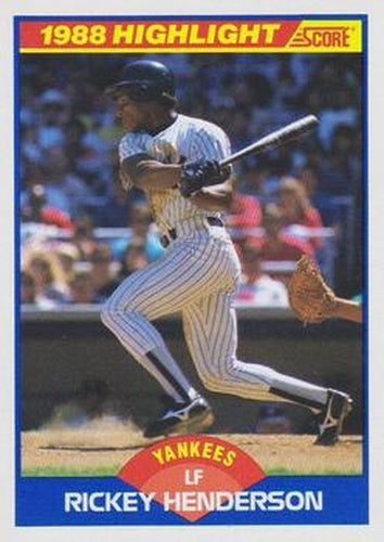 #657 Rickey Henderson - New York Yankees - 1989 Score Baseball