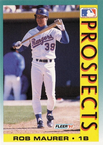 #659 Rob Maurer - Texas Rangers - 1992 Fleer Baseball