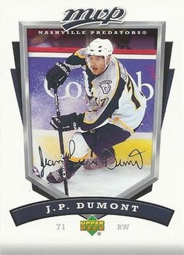 #165 J.P. Dumont - Nashville Predators - 2006-07 Upper Deck MVP Hockey