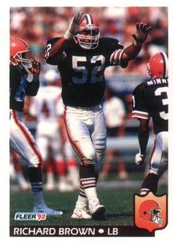 #65 Richard Brown - Cleveland Browns - 1992 Fleer Football
