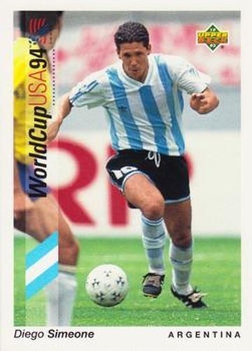 #65 Diego Simeone - Argentina - 1993 Upper Deck World Cup Preview English/Spanish Soccer