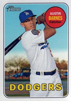 #660 Austin Barnes - Los Angeles Dodgers - 2018 Topps Heritage Baseball