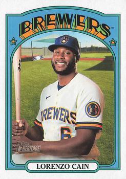 #660 Lorenzo Cain - Milwaukee Brewers - 2021 Topps Heritage Baseball