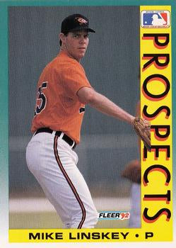 #663 Mike Linskey - Baltimore Orioles - 1992 Fleer Baseball