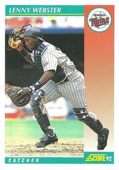 #663 Lenny Webster - Minnesota Twins - 1992 Score Baseball