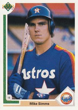 #664 Mike Simms - Houston Astros - 1991 Upper Deck Baseball