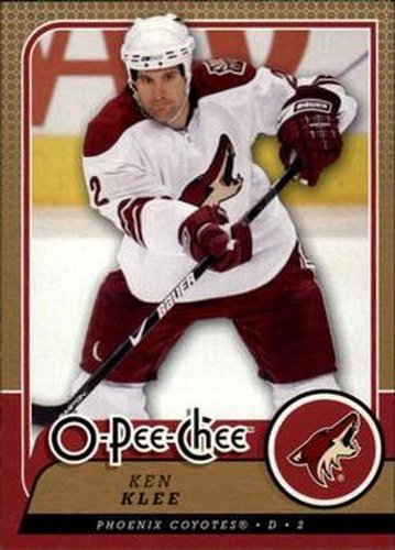 #665 Ken Klee - Phoenix Coyotes - 2008-09 O-Pee-Chee Hockey