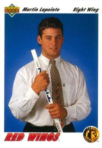 #66 Martin Lapointe - Detroit Red Wings - 1991-92 Upper Deck Hockey