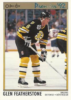 #66 Glen Featherstone - Boston Bruins - 1991-92 O-Pee-Chee Premier Hockey
