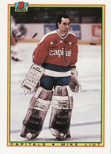 #66 Mike Liut - Washington Capitals - 1990-91 Bowman Hockey