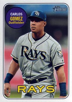 #671 Carlos Gomez - Tampa Bay Rays - 2018 Topps Heritage Baseball