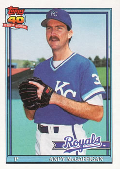 #671 Andy McGaffigan - Kansas City Royals - 1991 Topps Baseball