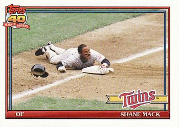 #672 Shane Mack - Minnesota Twins - 1991 Topps Baseball