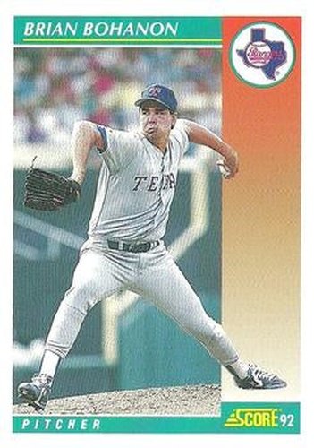 #672 Brian Bohanon - Texas Rangers - 1992 Score Baseball