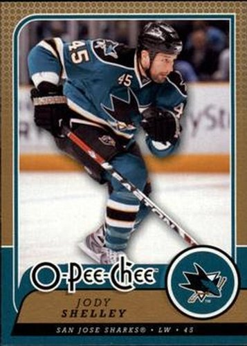 #674 Jody Shelley - San Jose Sharks - 2008-09 O-Pee-Chee Hockey
