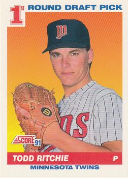#678 Todd Ritchie - Minnesota Twins - 1991 Score Baseball