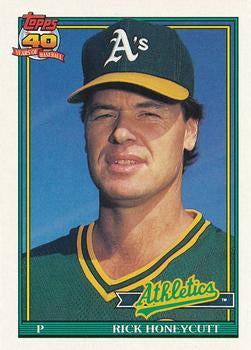 #67 Rick Honeycutt - Oakland Athletics - 1991 Topps Baseball