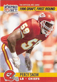 #681 Percy Snow - Kansas City Chiefs - 1990 Pro Set Football