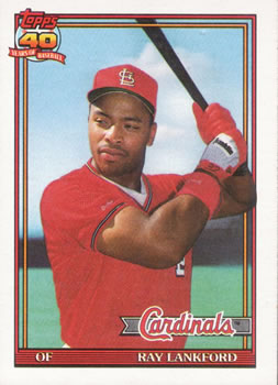 #682 Ray Lankford - St. Louis Cardinals - 1991 Topps Baseball