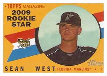 #685 Sean West - Florida Marlins - 2009 Topps Heritage Baseball