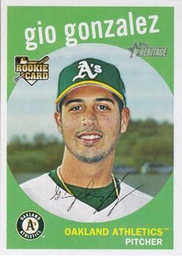 #688 Gio Gonzalez - Oakland Athletics - 2008 Topps Heritage Baseball