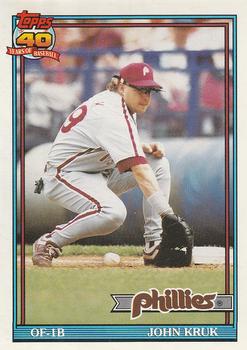 #689 John Kruk - Philadelphia Phillies - 1991 O-Pee-Chee Baseball