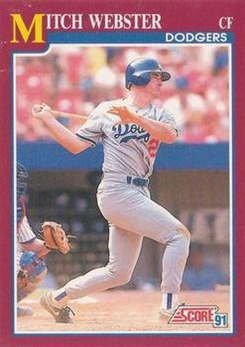 #68T Mitch Webster - Los Angeles Dodgers - 1991 Score Rookie & Traded Baseball