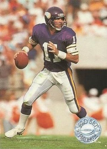 #68 Wade Wilson - Minnesota Vikings - 1991 Pro Set Platinum Football
