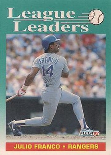 #690 Julio Franco - Texas Rangers - 1992 Fleer Baseball