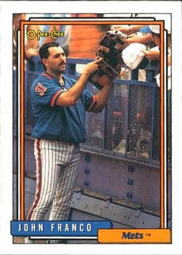 #690 John Franco - New York Mets - 1992 O-Pee-Chee Baseball