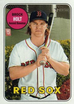 #691 Brock Holt - Boston Red Sox - 2018 Topps Heritage Baseball