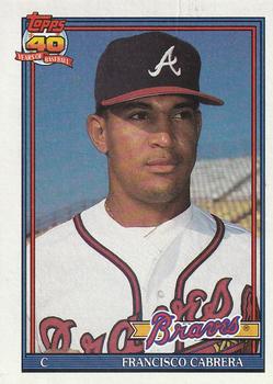 #693 Francisco Cabrera - Atlanta Braves - 1991 Topps Baseball