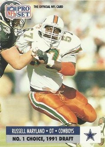 #694 Russell Maryland - Dallas Cowboys - 1991 Pro Set Football