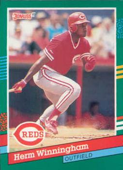 #695 Herm Winningham - Cincinnati Reds - 1991 Donruss Baseball
