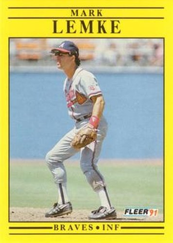 #696 Mark Lemke - Atlanta Braves - 1991 Fleer Baseball