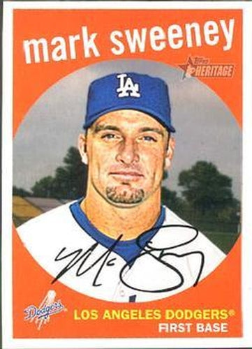 #696 Mark Sweeney - Los Angeles Dodgers - 2008 Topps Heritage Baseball
