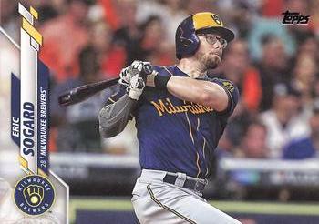 #697 Eric Sogard - Milwaukee Brewers - 2020 Topps Baseball