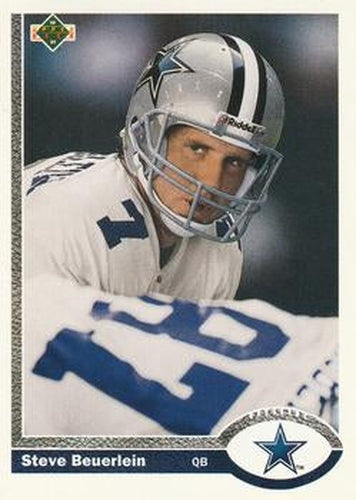 #699 Steve Beuerlein - Dallas Cowboys - 1991 Upper Deck Football