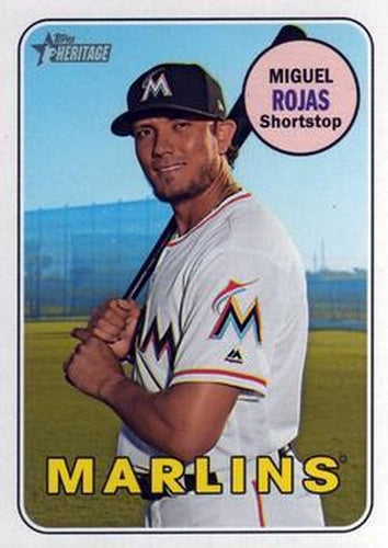 #699 Miguel Rojas - Miami Marlins - 2018 Topps Heritage Baseball
